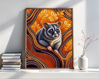Aboriginal Dot Art of the Common Brush-Tailed Possum by Robin Custance