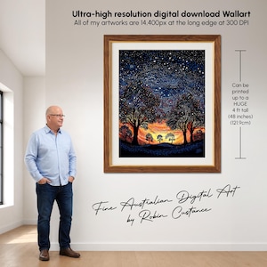 Dreaming Under the Sunset Aboriginal-Inspired Landscape Printable Wall Art image 20