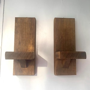 2er-Set Holzwandhalterung, Innenhängedekor, Sukkulentenpflanzenständer, Wandleuchte, Pflanzgefäß, Aufhängerregal