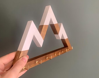 Llavero rústico de montaña: organizador de entrada de madera recuperada, decoración de casa de lago