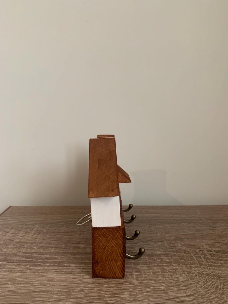 Reclaimed Key Rack Reclaimed Wood Key Holder: Colorful House Design, 4 Metal Hooks - Etsy