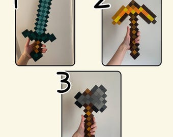マイクラ剣おもちゃ マイクラ のツルハシと剣 さらに弓 サウンド付き