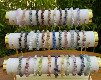 Semi-precious stone chip bracelet
