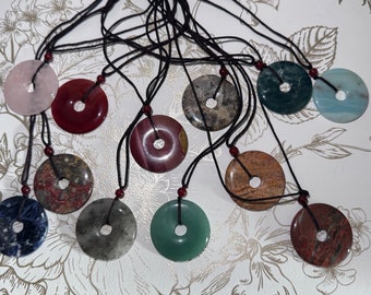 Natural stone donut pendant