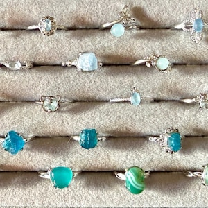 Bague pierre semi précieuse bleu / vert