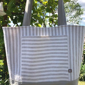 großer stabilerLeinenshopper-Einkaufstasche-Schultertasche-Canvastasche-Handarbeit-Damentasche-Umhängetasche-große Markttasche-Leinentasche