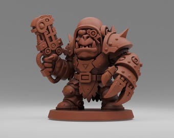 Post Apocalyptic Orc STL Miniature: Sci-Fi Wargame Boss (Digital Download)