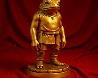 Frog Peasant Miniature STL: 3D Print Fantasy Villager, DnD RPG (Digital Download)