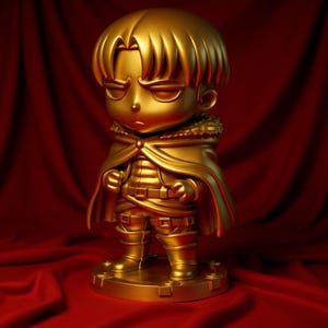 Levi Ackerman STL File Chibi Figure for 3D Printing Paintable Anime Miniature Perfect Gift for Him Her Attack on Titan Fan Art