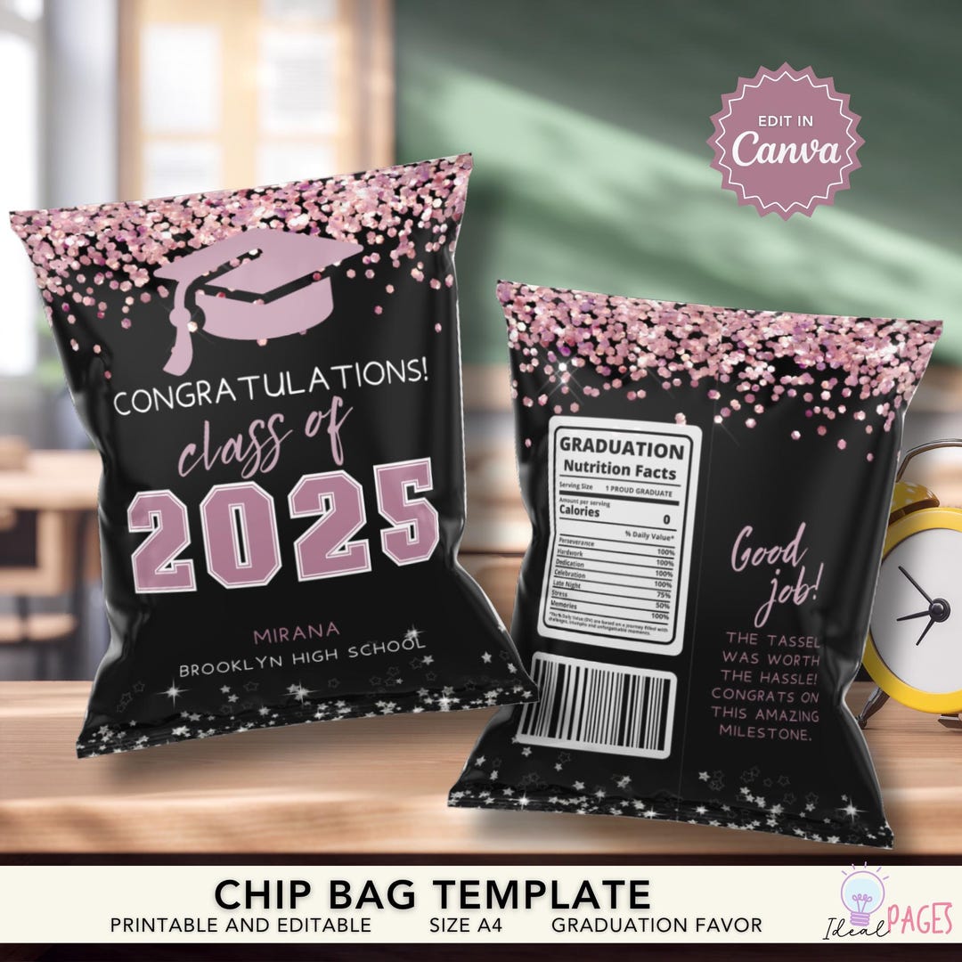 Rose Gold Graduation Treat Bags, Graduation Party Favors, Graduation ...