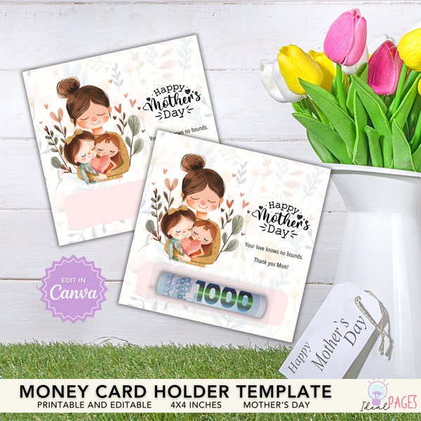 Mother's Day Money Card Holder Template, Cash Gift for Mom, Mothers Day Presents, Best Mom Ever, Do it Yourself Gift, Printable Money Holder