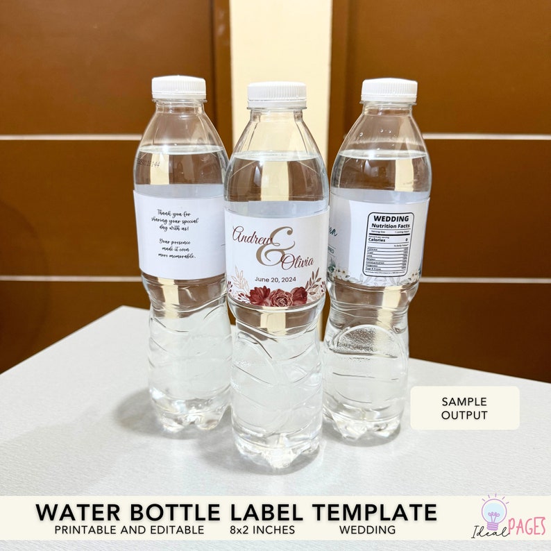 World Map Travel Theme World Traveller Wedding Water Bottle