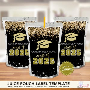 Juice Pouch Label, Juice Wrapper, Capri Sun Label, Capri Sun Favor, Graduation Party Printables, Graduation Party Favors, School Party Favor