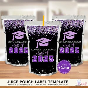 Graduation Party Printables, Graduation Party Favors, Juice Pouch Label, Juice Wrapper, Capri Sun Label, Capri Sun Favor, School Party Favor