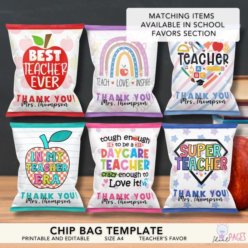 6 Teacher Water Labels, Teacher Appreciation Gift, Thank You Teacher ...
