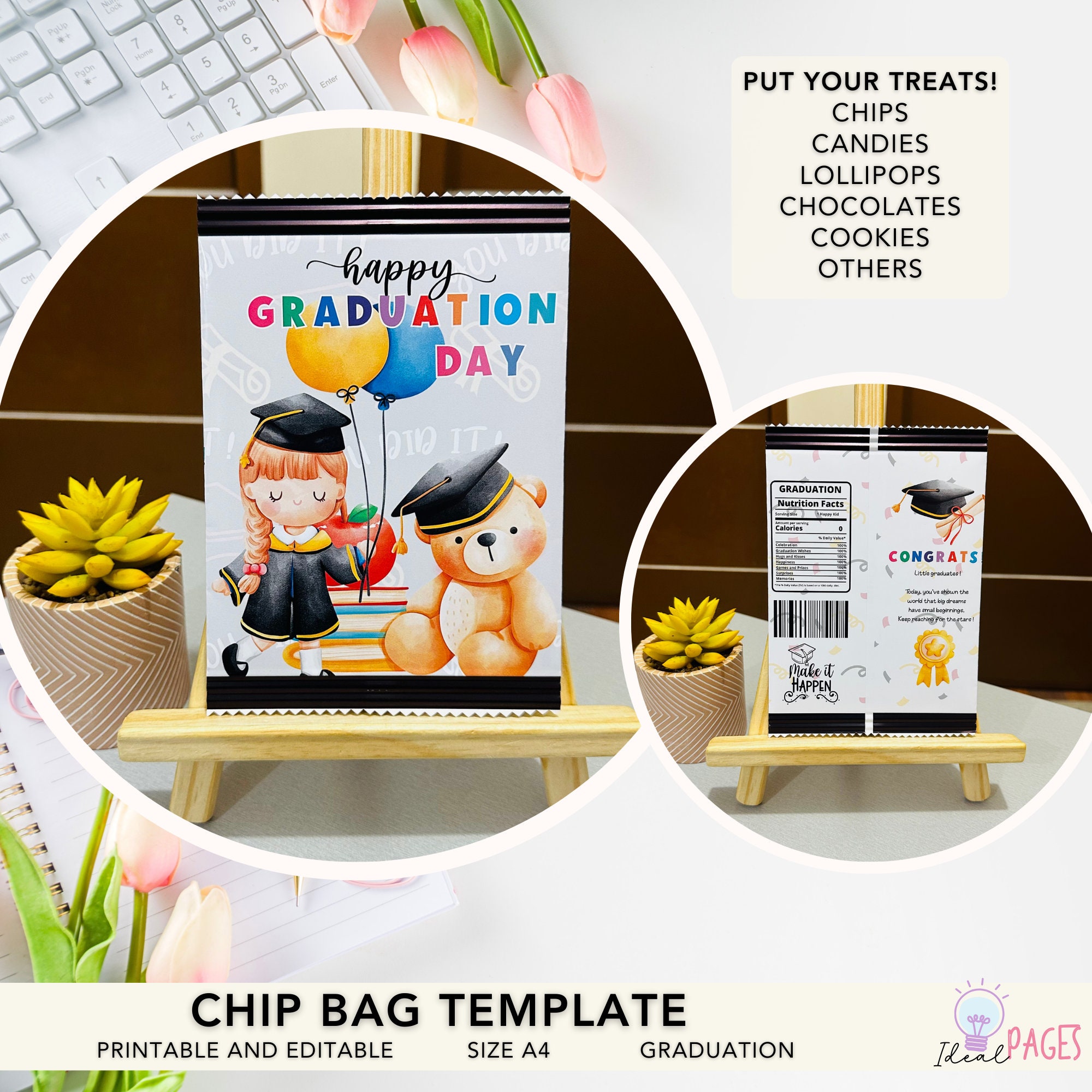 Graduation Chip Bag Template Kindergarten Custom Chip Bags School Graduation Chip Bag Template Kindergarten Custom Chip Bags School