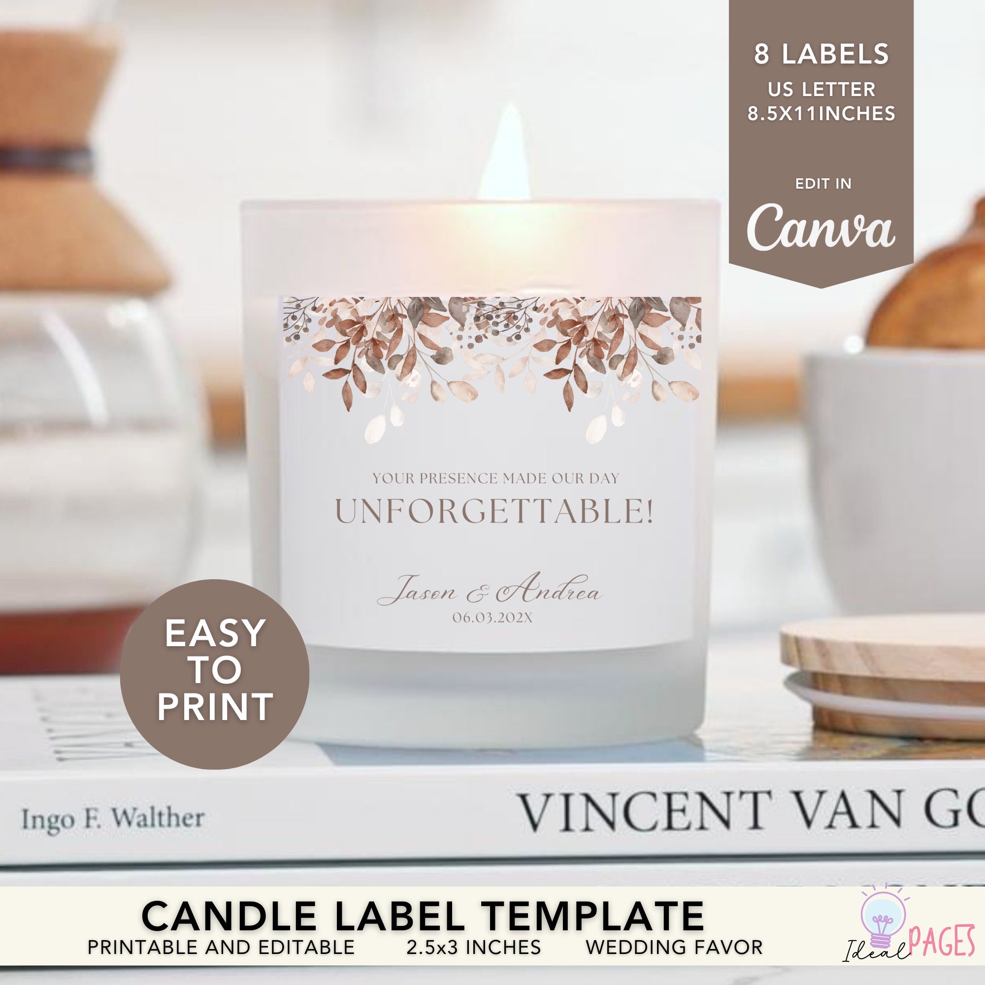 Candle Holders Wedding Labels
