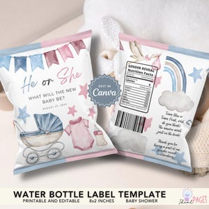 Bomboniere per la rivelazione del sesso, Bomboniere per la festa di rivelazione del sesso, Bomboniere per gli ospiti della rivelazione del sesso, Sacchetti per patatine per baby shower, Sacchetti per bomboniere baby shower, Sacchetti per patatine