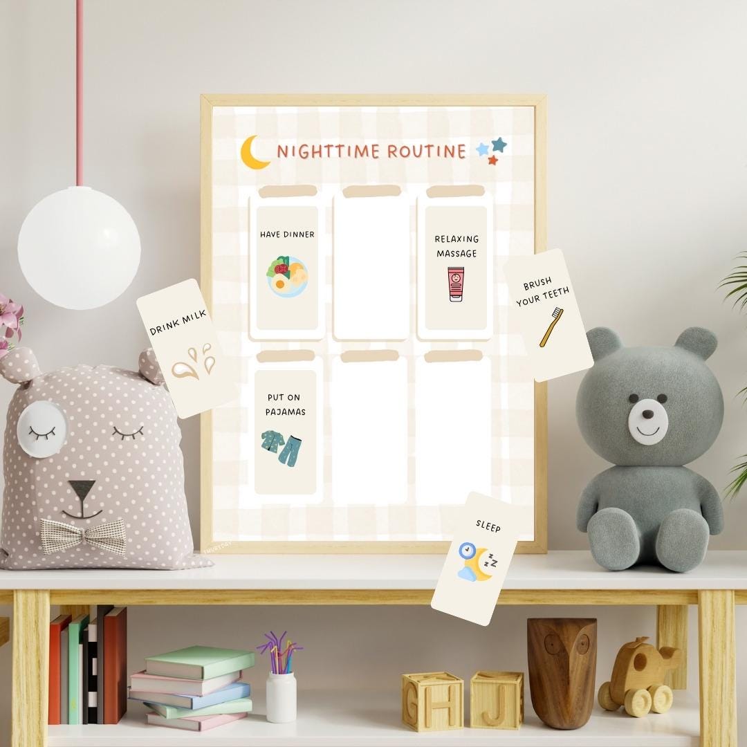 Printable Routines for Kids, Toddler Sticker Board, Morning, Afternoon ...
