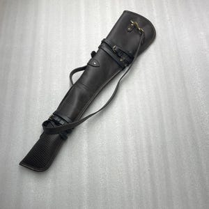 33” Black Textured Leather Rifle Scabbard for Lever Action – Fits Winchester & Henry – Saddle  ATV Mountable Cover - Western Scabbard Cover