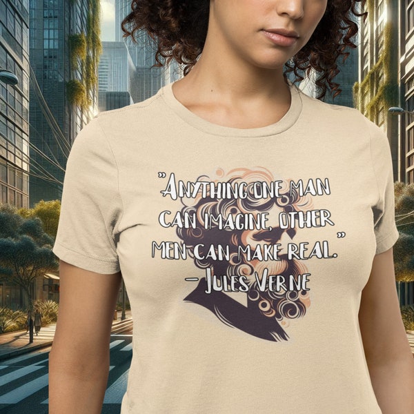 Jules Verne Soft Cotton Unisex Tee: Boundless Adventure & Imagination with This Inspirational Quote Shirt, Classic Literature, Free Shipping