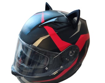 Casco orejas de gato sin viento negro Decoraciones para cascos con orejas, Decoraciones para montar en motocicleta con orejas, Accesorios para cascos de esquí con orejas, Adhesivo 3M