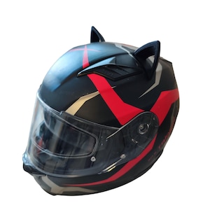 Casco orejas de gato sin viento negro Decoraciones para cascos con orejas, Decoraciones para montar en motocicleta con orejas, Accesorios para cascos de esquí con orejas, Adhesivo 3M