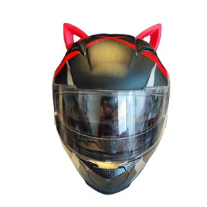 Helmet cat ears  windless red Ear Helmet Decorations,  Ear Motorcycle Riding Decorations,   Ear Ski Helmet Accessories, 3M Adhesive red
