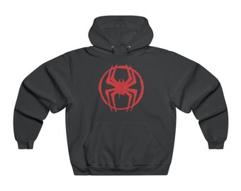 Spiderman into the spiderverse Miles Morals hoodie spiderman hoodie Marvel hoodies, black and red spiderman, spiderman clothing, spiderverse