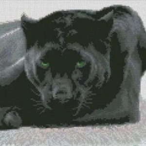 BLACK PANTHER cross stitch pattern DMC colors pdf file