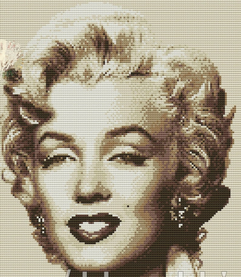 MARILYN MONROE Cross Stitch Pattern DMC Colors Pdf File - Etsy