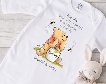 Personalisierter Honig Bär Baby wachsen: Pooh Zitat Schlafanzug | Neugeborenen Geschenk