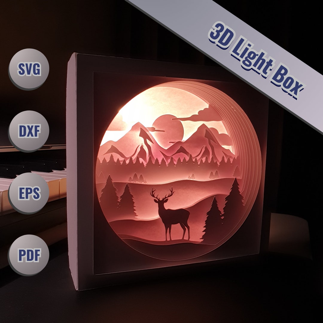 3D Light Box Layered Paper Art, Light Box, Shadow Box, Multilayer SVG