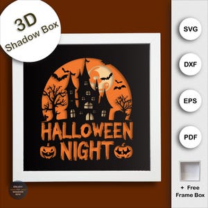 Halloween Shadow Box SVG, 3D Halloween SVG, Layer Paper Shadow Box, Halloween Shadow box Template, Dimentional Wall Art, Pumpkin SVG
