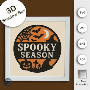 Halloween Pumpkin Shadow Box SVG | 3D Layered Paper Cut File for Cricut Silhouette | Spooky Season Fall Decor DIY Craft Template Papercraft
