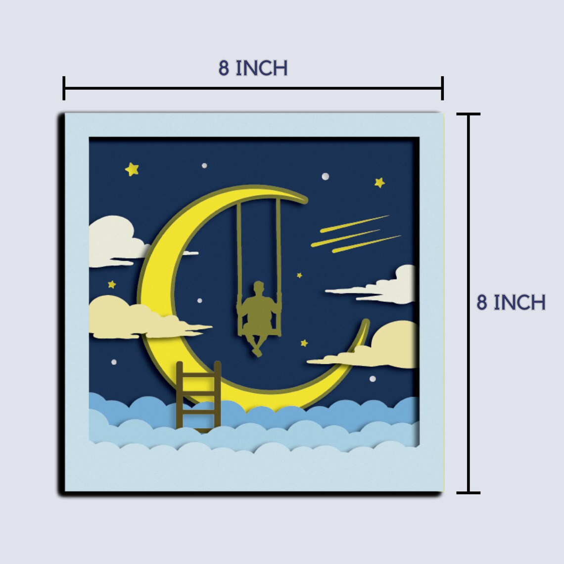 3D Paper Cut Shadow Box Template, Paper Craft, Paper Model, Cricut