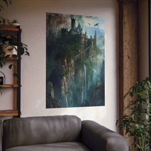 Castle Haven, Castel on a mountain, Majestic castle, seasight, Film scenary, Magical mountain