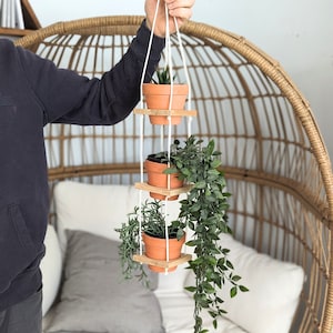 Hanging Plant Holder Plant Hanger Three Tiered Ceiling Planter Boho Plant Holder Indoor Outdoor Houseplant Hanger Boho Plant Lover Gift