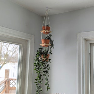 Hanging Plant Holder Plant Hanger Three Tiered Ceiling Planter Boho Plant Holder Indoor Outdoor Houseplant Hanger Boho Plant Lover Gift