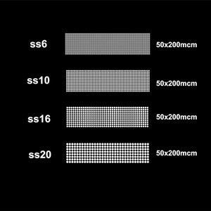 May include: Four white LED panels with different pixel densities, labeled ss6, ss10, ss16, and ss20. Each panel measures 50x200cm.