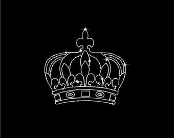 King Rhinestone Design with Crown | Digital Download | Bling Crystal Hotfix Template for Men’s T-Shirt,
