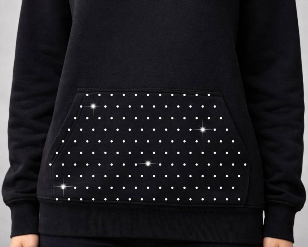 Rhinestone Hoodie Pocket Template, Even Dot Grid Pattern (digital File ...
