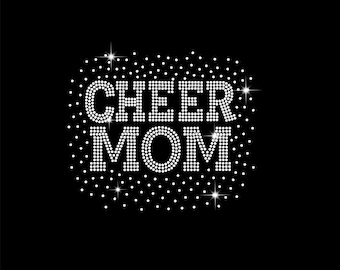 Cheer Mom Rhinestone Design | SS10 Digital Download | Sparkle Cheer Mom Template | Cricut & Silhouette Cut File | DIY Bling T-Shirt Design