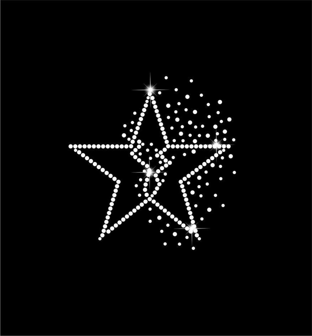 Starlight Rhinestone Design Star Rhinestone Design SS10 SS16 | Scattered Star Rhinestone Template ...