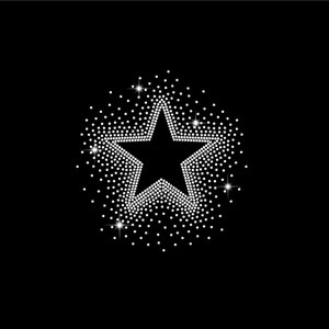 Star Rhinestone Template: Scatter Design (SVG, PNG, PDF)