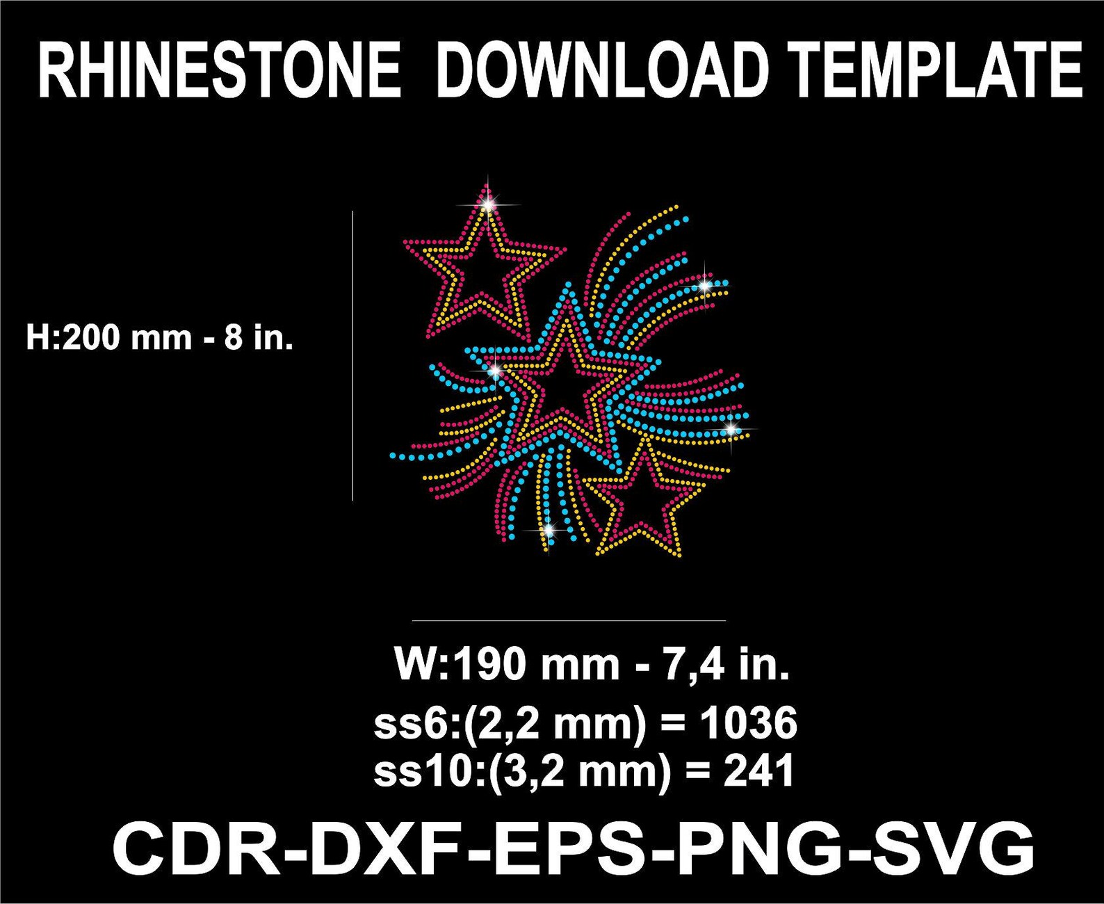 Star Rhinestone Template: Shirt SVG, Cricut (digital Download) - Etsy