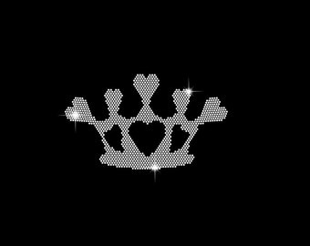 Heart Crown Rhinestone Template: SVG Design for Cricut (Digital Download)