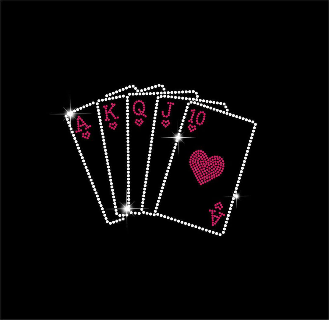 Playing Cards Rhinestone Poker Cards Rhinestone Template, Casino Bling Design (digital Download ...