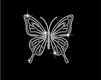 Plantilla de mariposa con diamantes de imitación SS10 / Diseño elegante de mariposa con cristales / Descarga digital