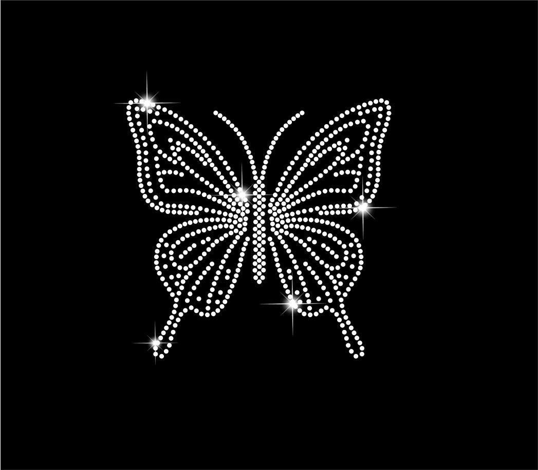 Butterfly Rhinestone Template SS10 | Elegant Butterfly Crystal Design ...